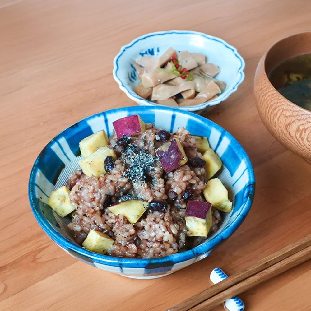 さつまいもと黒ごま塩の混ぜごはん