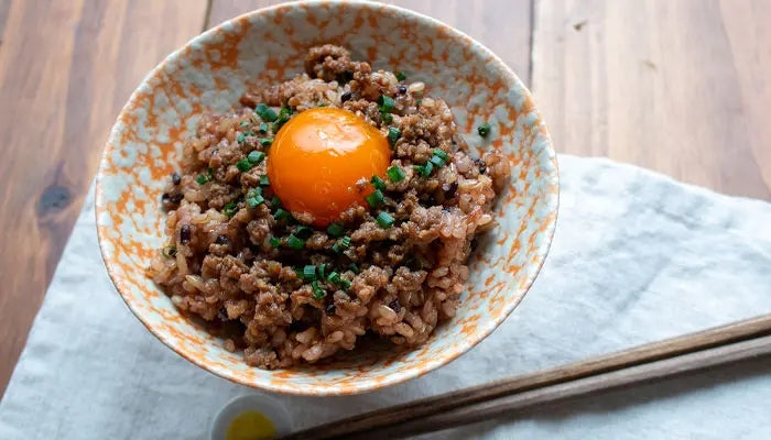 醤油糀の甘辛肉そぼろごはん