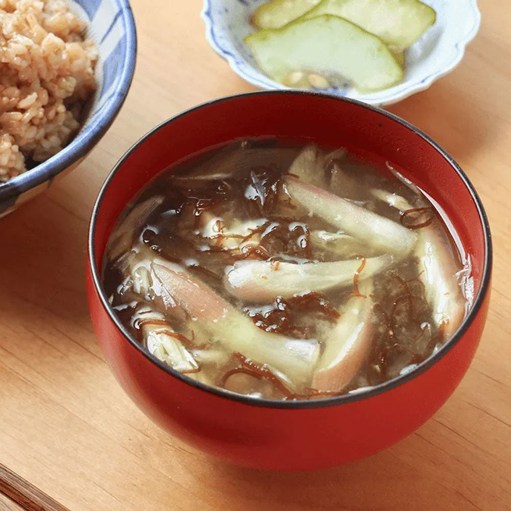 みょうがともずくのみそ汁